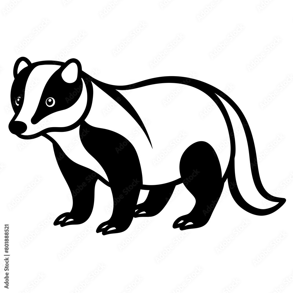 Racoon vector icon illustration line art