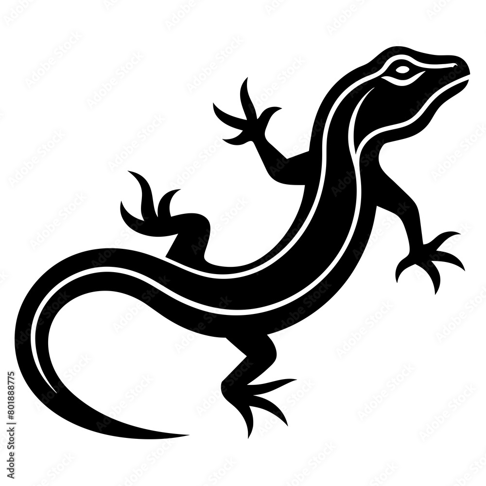 Lizard silhouette vector icon 