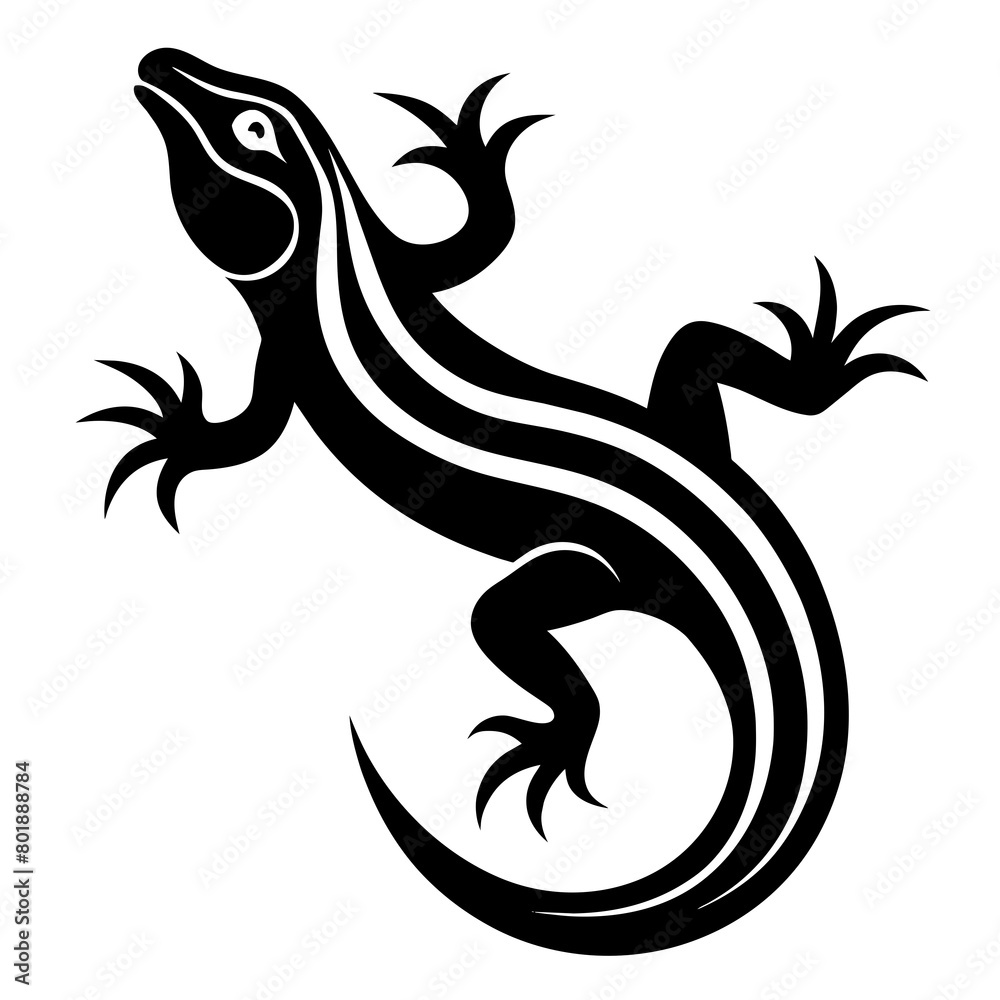 Lizard silhouette vector icon illustration