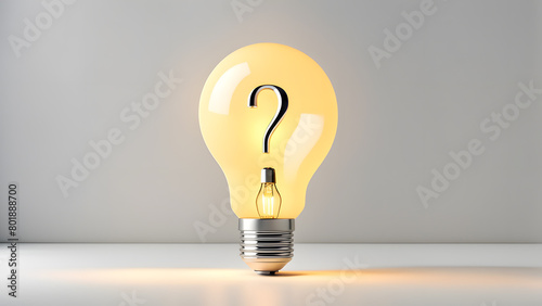 A light bulb with a question mark on it