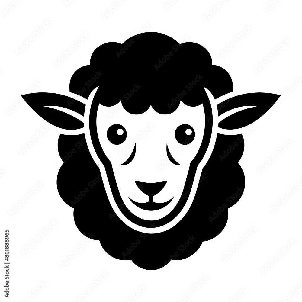 Sheep head vector illustration art