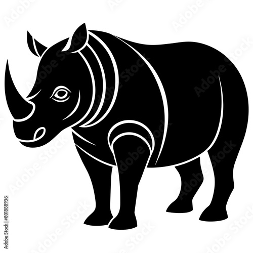 Rhinoceros silhouette vector icon