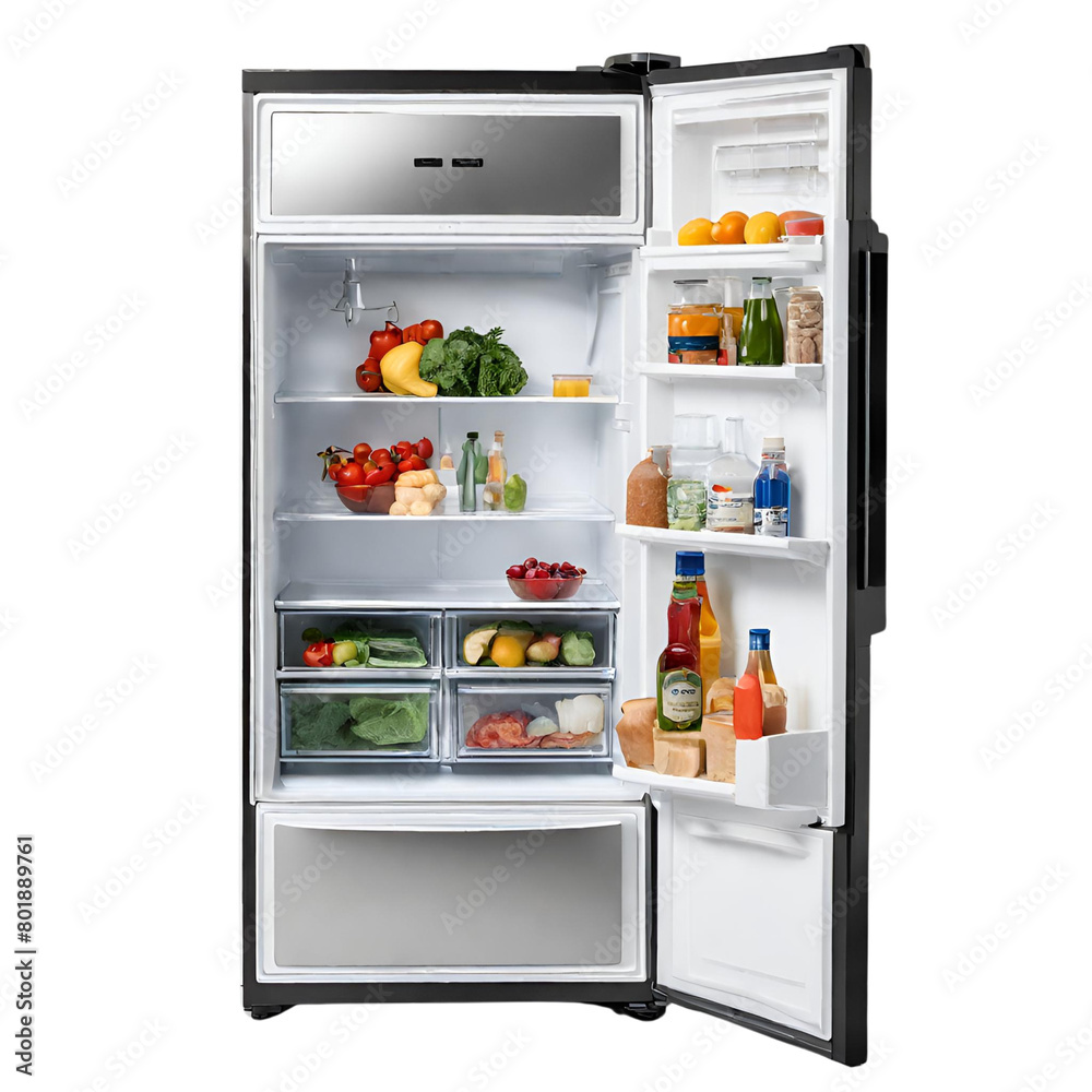 Stocked Refrigerator isolated
