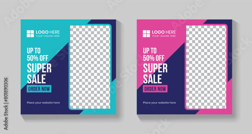 Discount Social Media Post Template | RGB Color | Fully Editable 