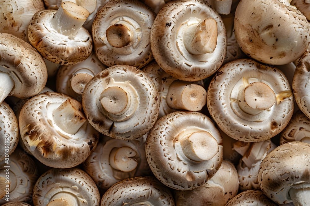 Wholesome Baby Bella Mushrooms with Copy Space Wholesome Baby Bella Mushrooms with Copy Space