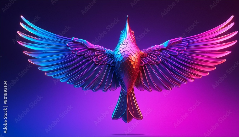 blue winged bird isolated on background