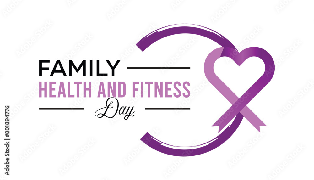 Family health and fitness day observed every year in June. Template for background, banner, card, poster with text inscription. Family health and fitness day observed every year in June. Template for background, banner, card, poster with text inscription.