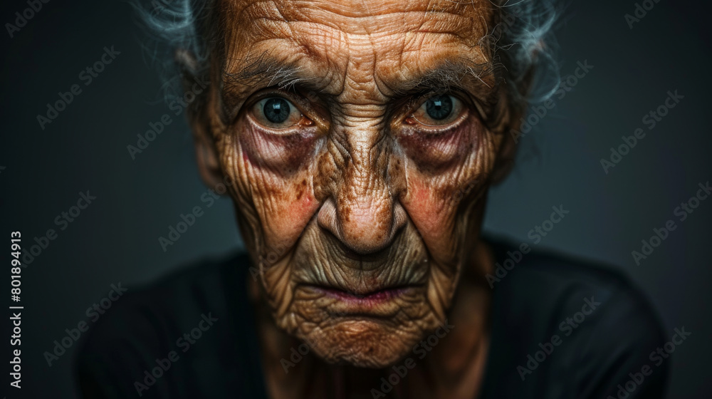 old woman with Longing: Aching heart, wistful sighs, yearning for distant horizons