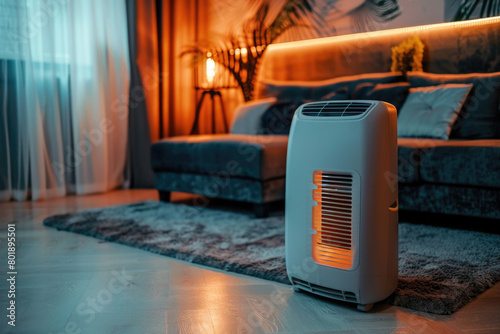 A dehumidifier working in a modern apartment.

 photo