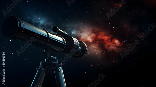 A telescope focusing on a distant galaxy photo