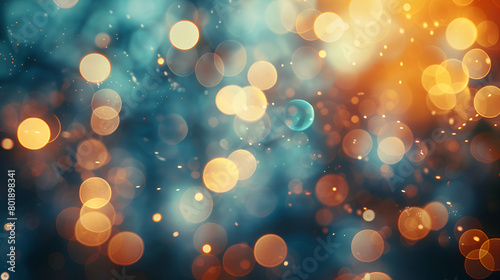 Abstract Colored Glitter Close Up Background, background blurred abstraction of colored lanterns and decorations, an a beautiful background on dark ,Light bokeh background, fairy lights, city holiday  photo