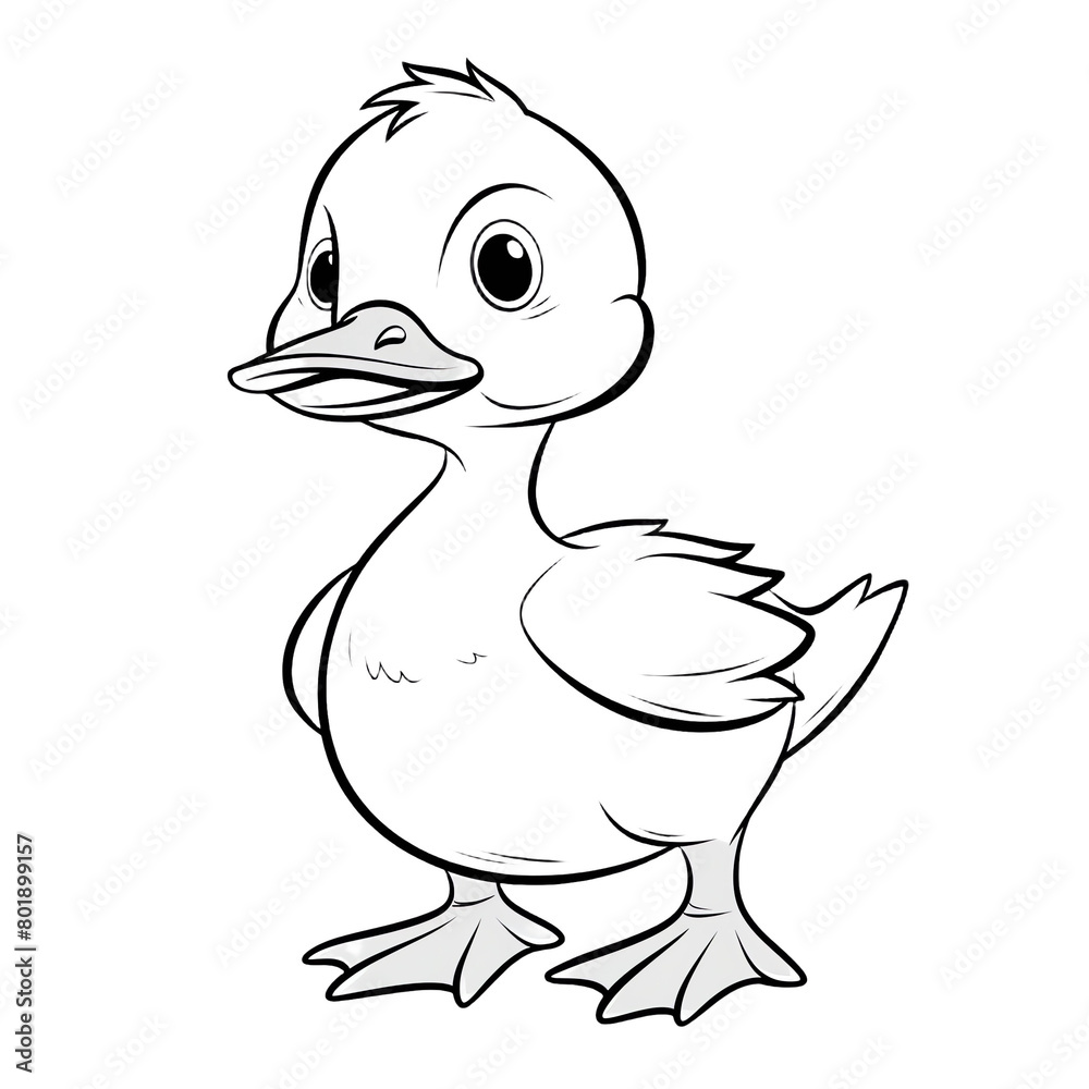 cute baby duckling, simple line art cartoon style, coloring page for kids with crisp lines and white background cute baby duckling, simple line art cartoon style, coloring page for kids with crisp lines and white background