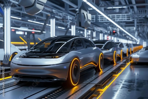 The transformation of a traditional car factory into an electric vehicle production line © DK_2020