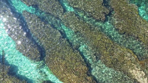Coastal Harmony, Aerial Views of Ocean Waves, Crystal Clear Sea Water in Taiwan