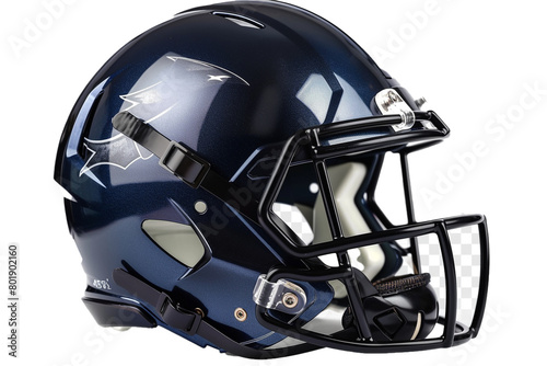 Football helmet with team logo, isolated on transparent background, png file