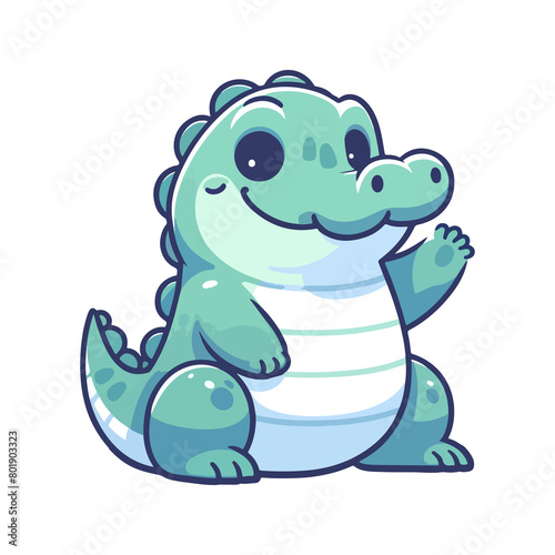 cute icon character crocodile