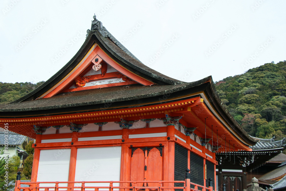 Kyoto, Japan, March 2024, Buddhist Temple Kiyomizu-dera Niomon Gate in spring Kyoto, Japan, March 2024, Buddhist Temple Kiyomizu-dera Niomon Gate in spring