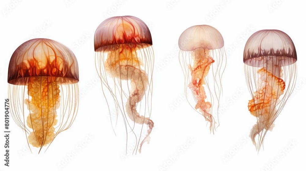 Naklejka premium jellyfish on white
