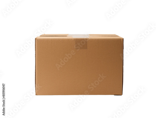 a brown cardboard box on a white background © Paula