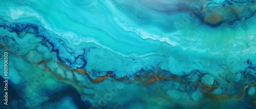 Vibrant chrysocolla stone background with shades of blue and green, perfect for a colorful and vivid backdrop, photo