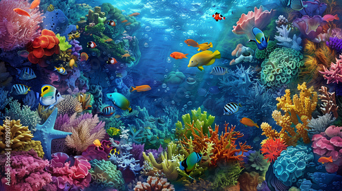 Underwater Symphony: Exploring the Biodiversity of Vibrant Coral Reefs © William