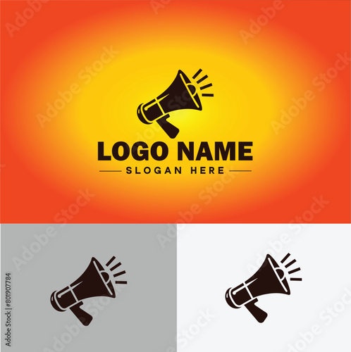 Megaphone icon Seo Business Speaker loudspeaker Voice sound speech horn logo icon editable vector silhouette logo
