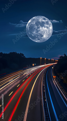Illuminated Highway Landsca...