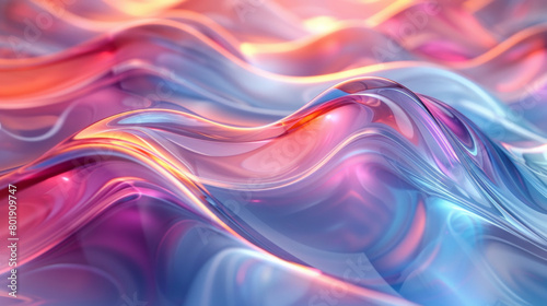 Mesmerizing 3D Abstract: Vibrancy in Fluid Chrome Reflections