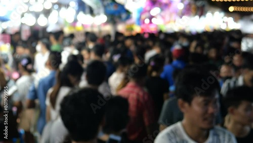 Wallpaper Mural Crowd of people at temple fair in Thailand Torontodigital.ca