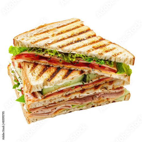 Photo of club sandwich isolated on transparent background