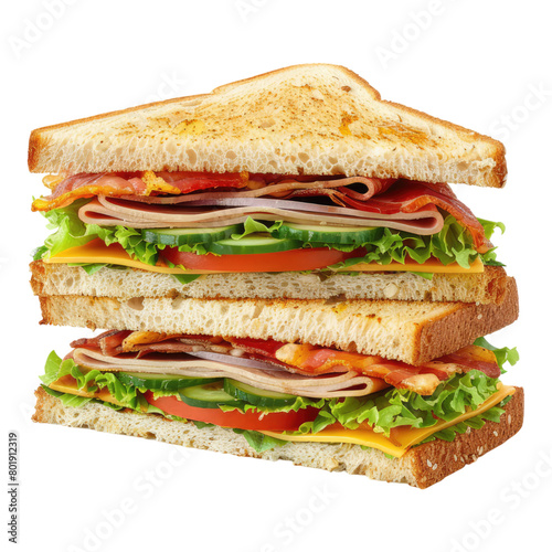 Photo of club sandwich isolated on transparent background