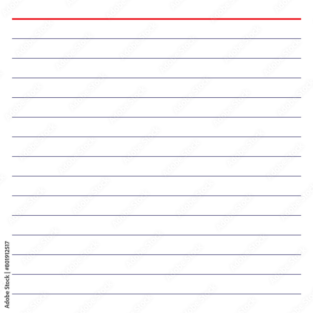 Realistic vector illustration of blank sheets of square and lined paper from a block isolated on white background. 11 22	