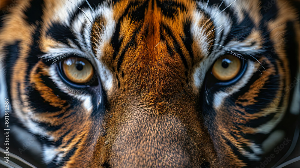 A macro portrait of an tiger that captures amazing eye detail.