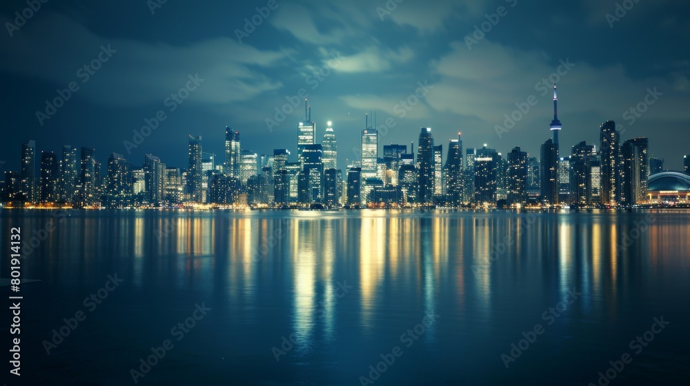 Dramatic image of city skyline with lights turning off for Earth Hour, impactful visual, ideal for environmental advocacy ads