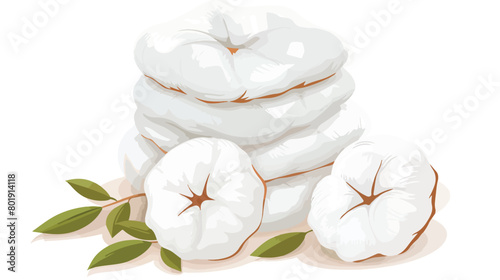 Cotton pads on white background Vector illustration.