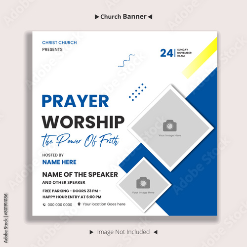 Church conference flyer social media post and web banner template