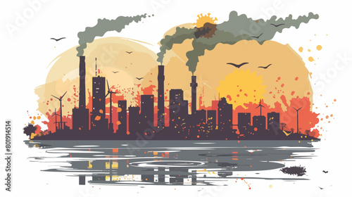 Pollution design over white backgroundvector illustration photo