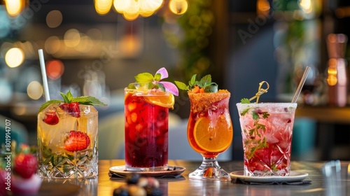 The popup bars menu boasts a variety of intriguing and unique alcoholfree drinks such as a fruity tea infusion and a y ginger mocktail. photo