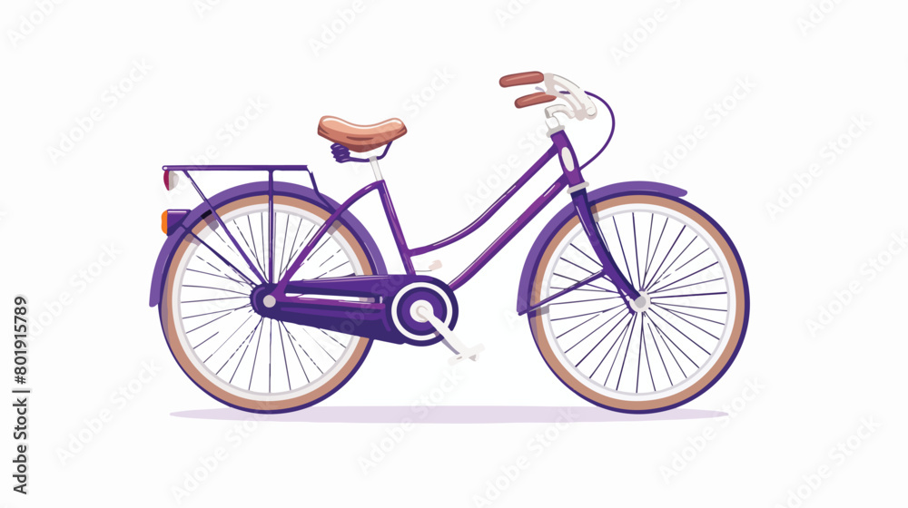 Purple bycicle on a white background vector illustration