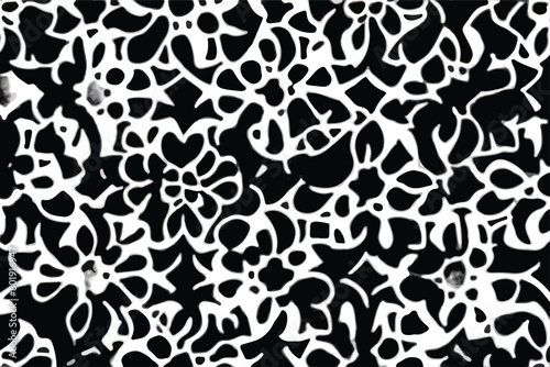Black and white flower pattern.