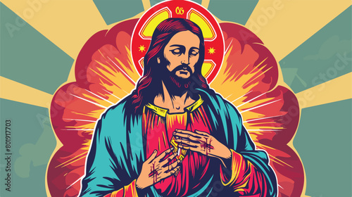 Sacred heart of jesus design Vector illustration vector