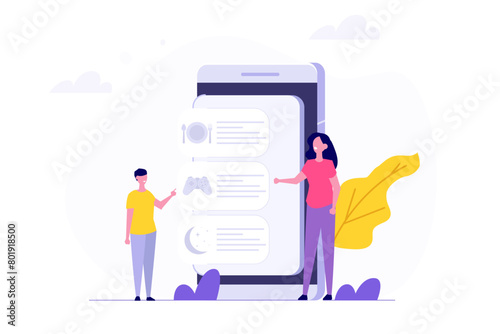 Kids routine,  early learning app concept. Vector illustration.