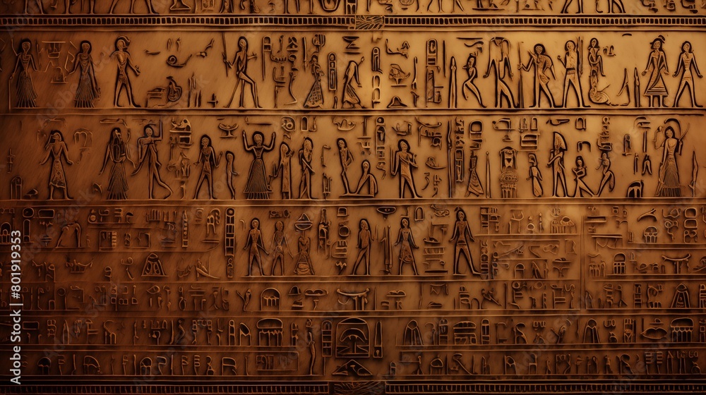 Ancient Egyptian hieroglyphs on ancient background.