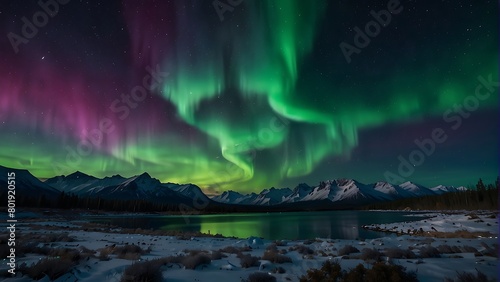 aurora borealis over the lake Aurora Dreams Premium 8K Background