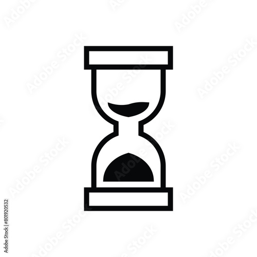 hourglass sand timer icon outline style design