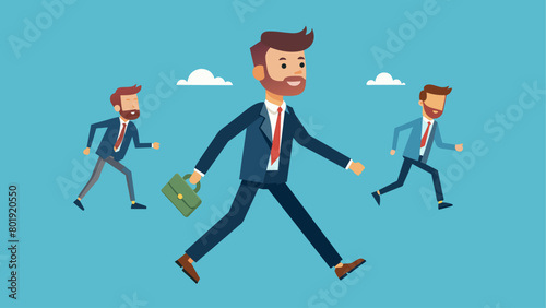 Business man character from different walking style Vector illustration