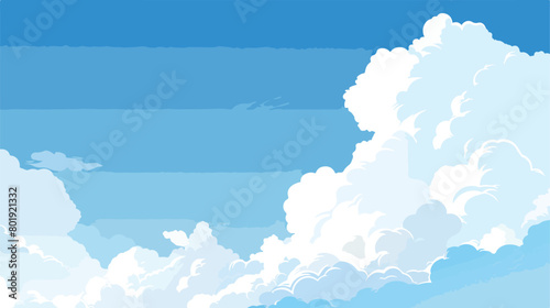 Silhouette cloud callout with cumulus background blue