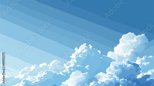 Silhouette cloud callout with cumulus background blue