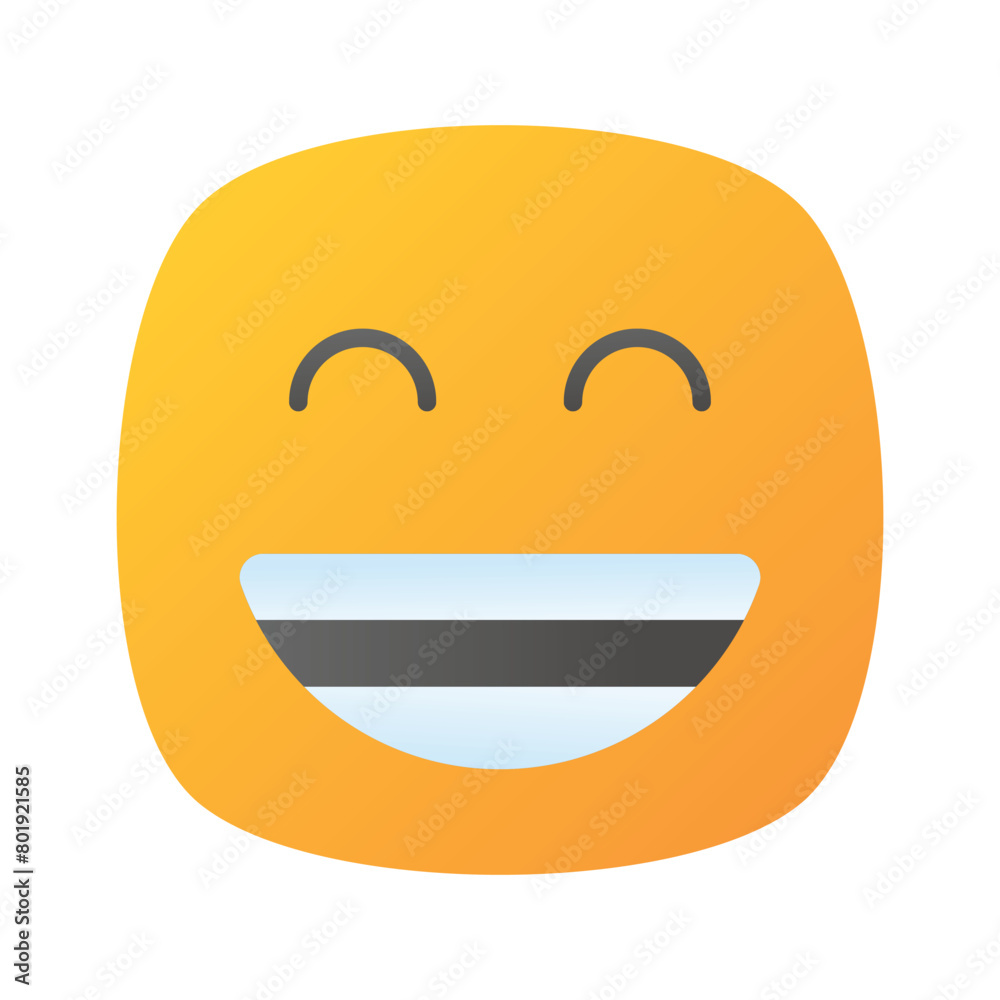 Enthusiastic emoji icon, happy face vector design