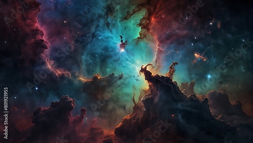 person in the night Celestial Nebula High-Demand Background Image 